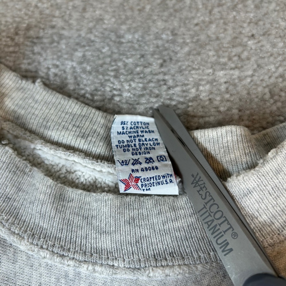Vintage 90s Soffe Sweatshirt Mens XL Gray Monroe Hill UVA Made in USA Distressed - Picture 5 of 13
